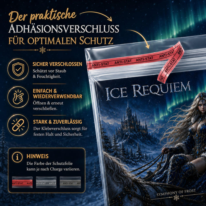 300 Stück LP Schutzhüllen 12" Folienhüllen mit Klappe und Verschluss für Vinyl Schallplatten