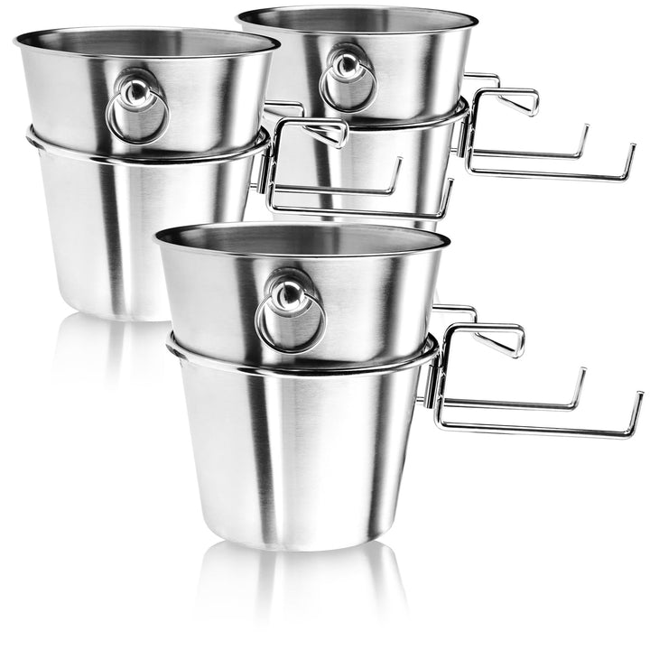 com-four® 3x Sektkühler aus Edelstahl mit Tischhalter | Kühlkübel für Sekt, Wein, Champagner - edler