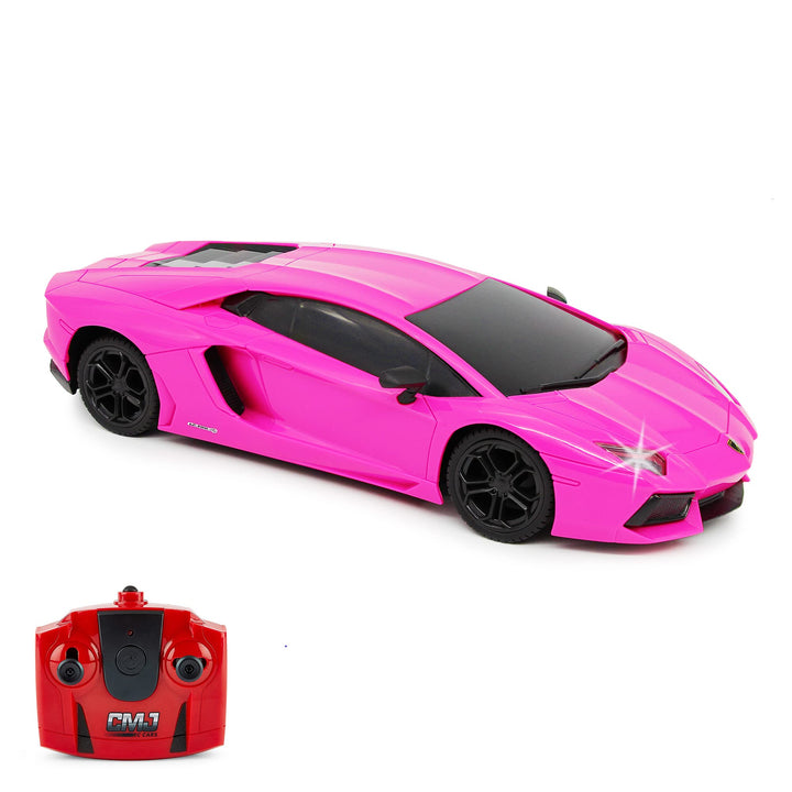 CMJ RC CARS Lamborghini Aventador LP700-4 Rosa Offiziell Lizenziertes ferngesteuertes Auto im Massst
