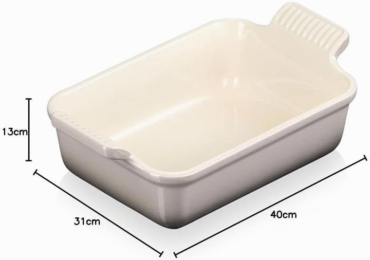 Le Creuset Rechteckige Auflaufform Tradition aus Steinzeug, 19 cm, 1.1 Liter, Flint, 71102194440001