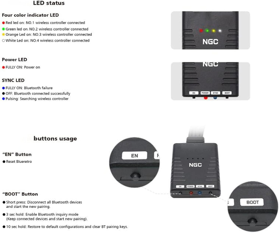 NGC Bluetooth Wireless Joystick Converter, für GC Controller Adapter, für Wii für Switch Pro für PS5