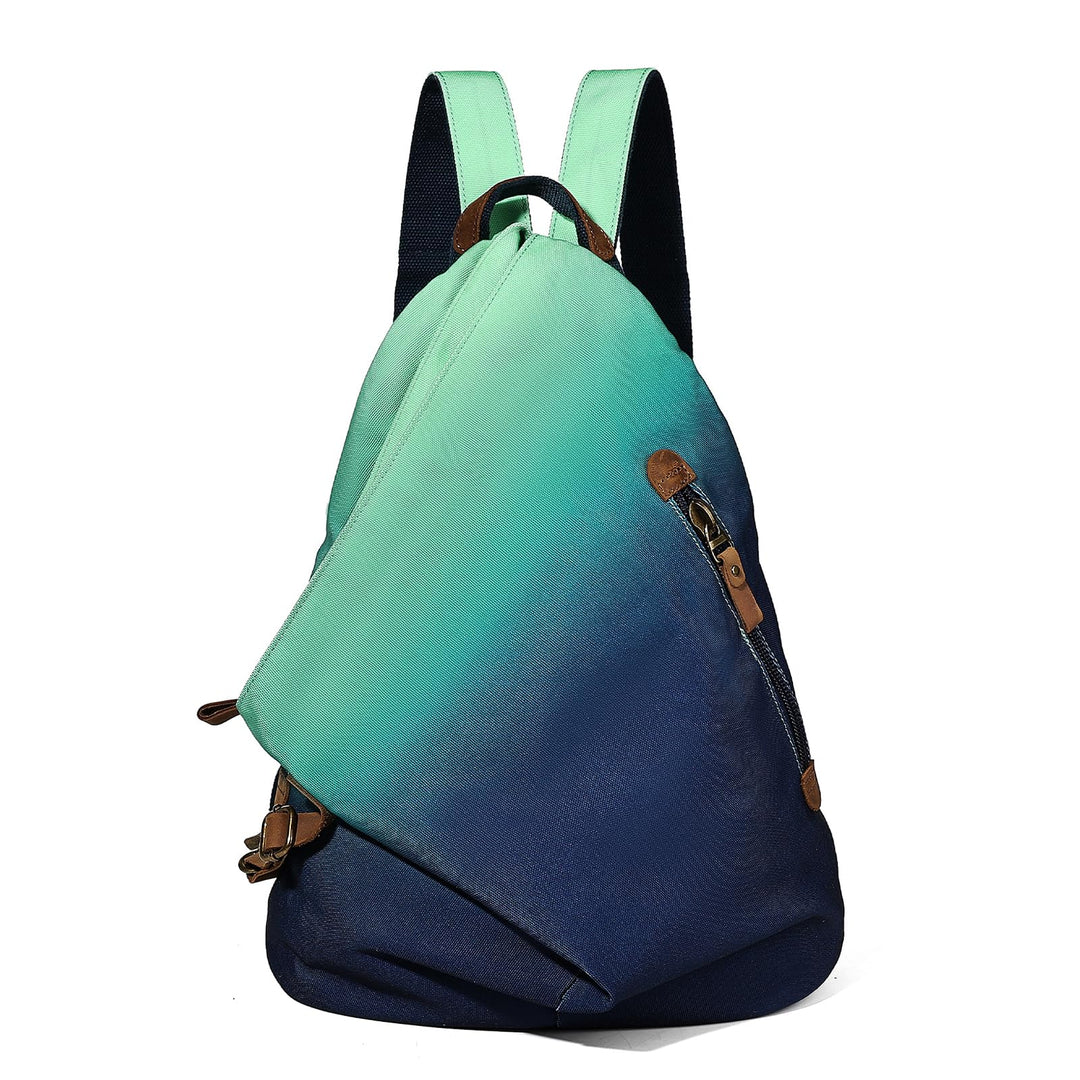 Retro Segeltuch Rucksack Canvas Vintage Rucksäcke Echtleder Daypack Reisetasche Schulterrucksack für