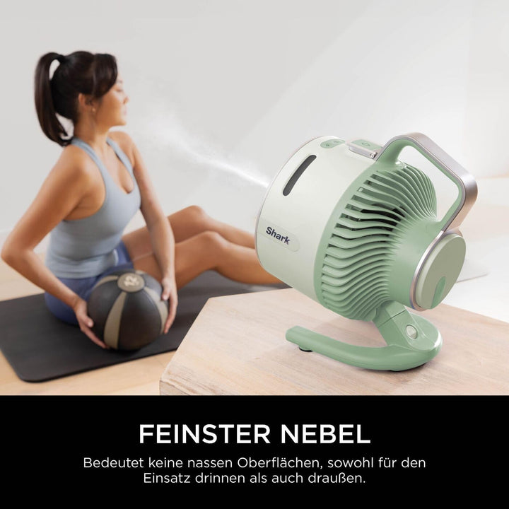 Shark FlexBreeze HydroGo Starker Ventilator mit Sprühnebel, Kühlung für drinnen & draussen, leise &
