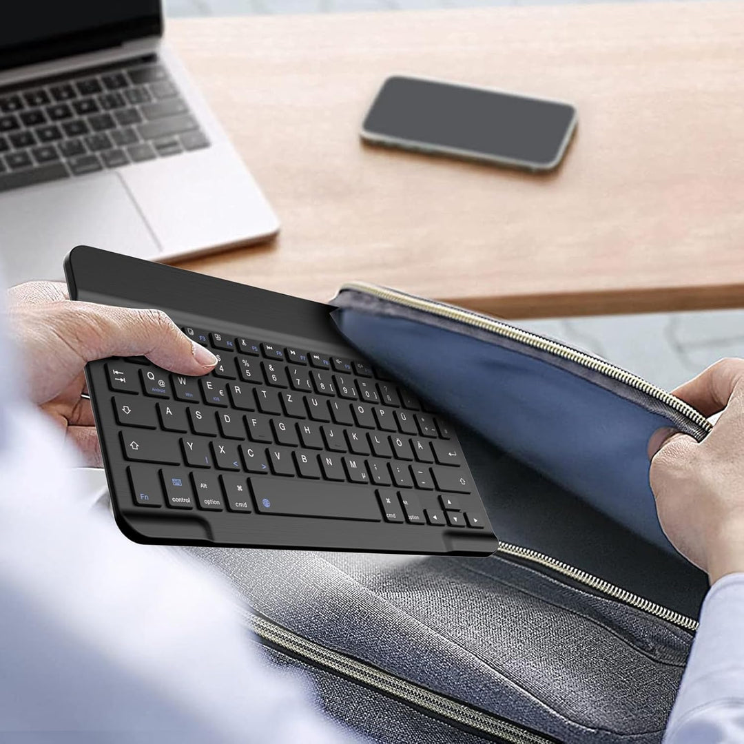 ZOYU Bluetooth Tastatur mit QWERTZ Layout für iPad Air, Pro, 10,2, 9,7, Mini, Tablets, PC, Windows,