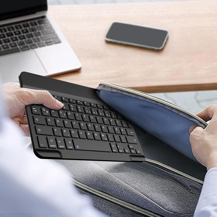 ZOYU Bluetooth Tastatur mit QWERTZ Layout für iPad Air, Pro, 10,2, 9,7, Mini, Tablets, PC, Windows,
