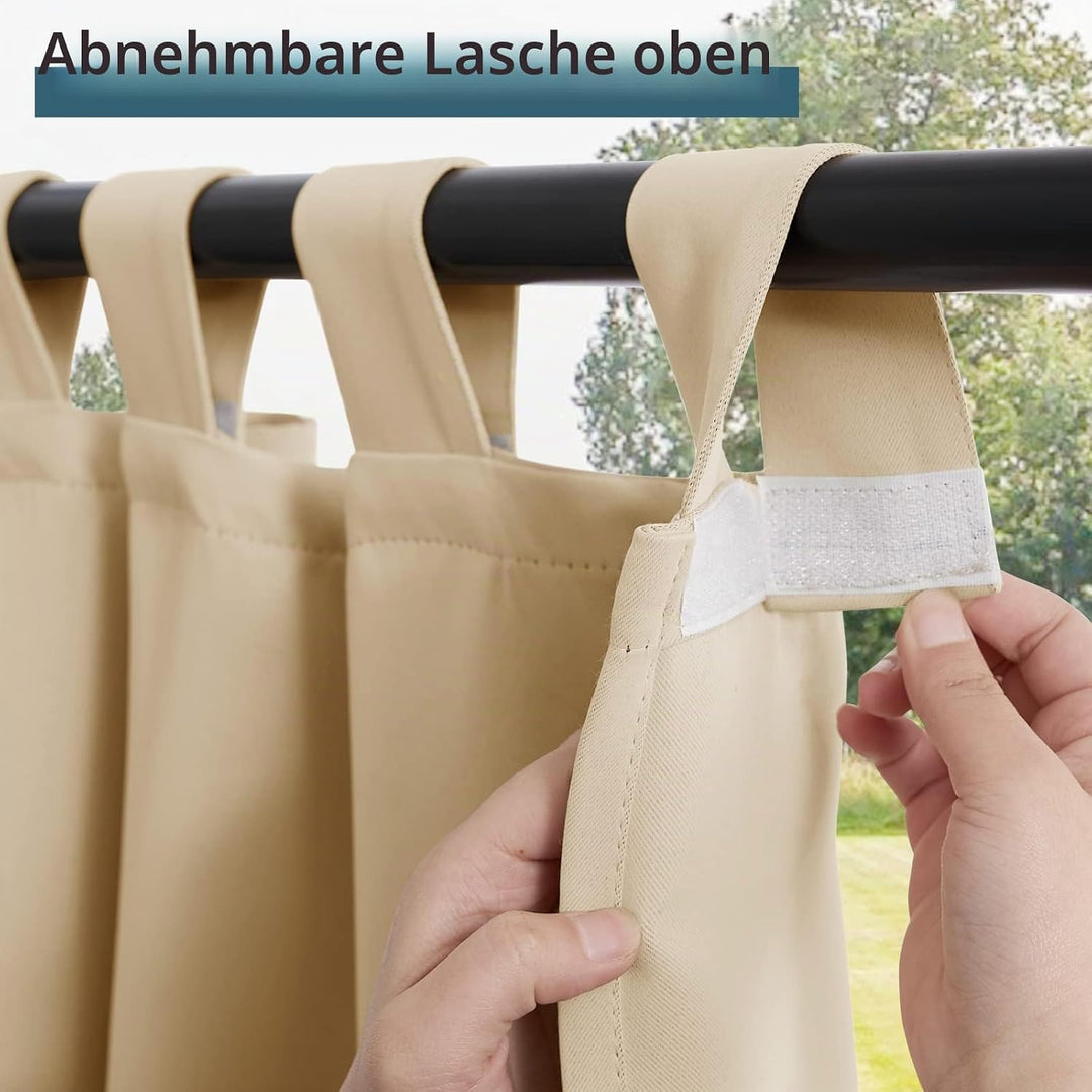 PONY DANCE Terrasse Vorhänge Outdoor Gardinen mit Schlaufen Sonnenschutz Vorhang Outdoor Balkonvorha