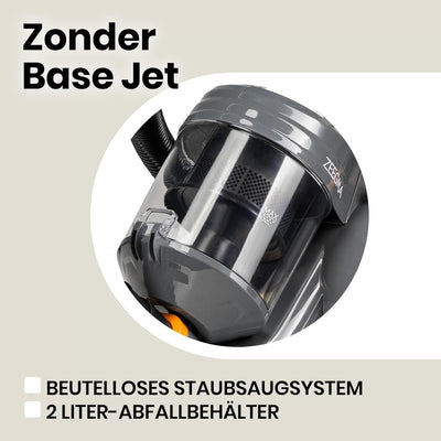 Zeegma Zonder Base Jet Staubsauger beutellos mit Set von Aufsätzen, Zyklontechnologie, PowerSuction