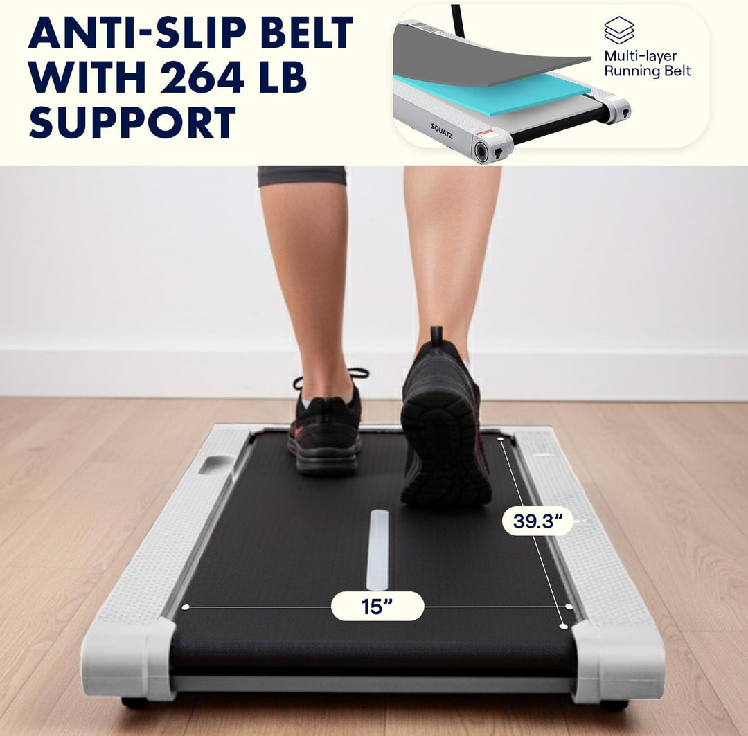 Squatz 2 in 1 Walking Pad- mit Vibration, Laufband für Zuhause, 6 km/h, mit APP & Bluetooth, Unter-d