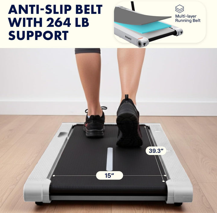 Squatz 2 in 1 Walking Pad- mit Vibration, Laufband für Zuhause, 6 km/h, mit APP & Bluetooth, Unter-d