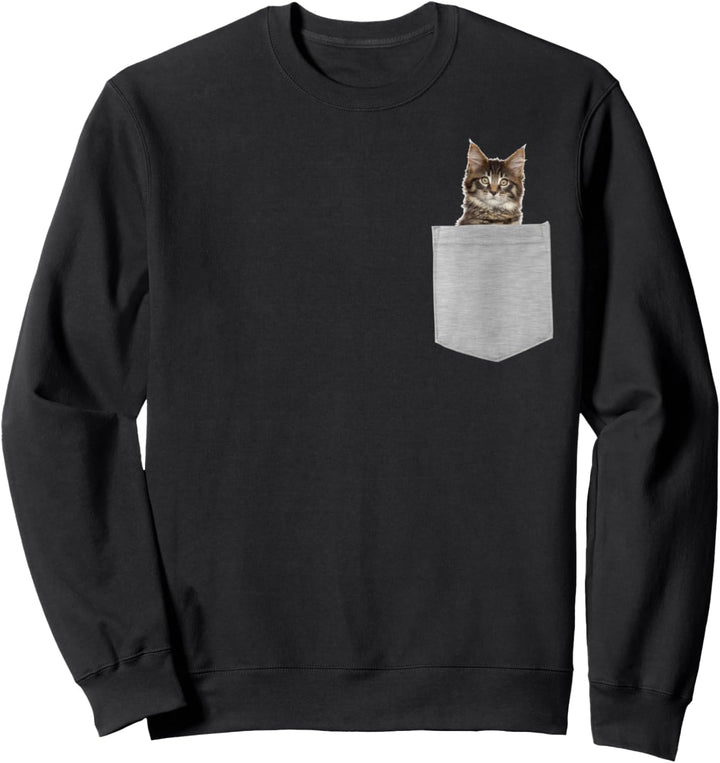 Maine Coon Cat In Your Pocket Sweatshirt