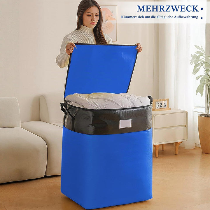 Aufbewahrungstasche 104+140L, 2 Stück extra grosse Umzugstaschen, Blau Grosse Aufbewahrungstasche mi