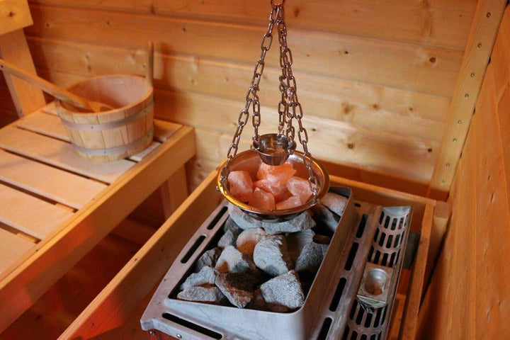 Sauna Verdampferschale Kräutertopf Edelstahl für Sauna und Spa Aroma Aufguss - 16cm, Muster: Saunasc