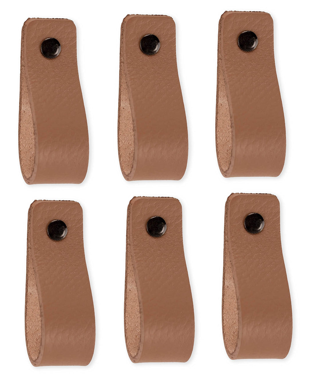 Brute Strength - Ledergriffe für Möbel - Taupe - 6 Stück - 16,5 x 2,5 cm - Schrankgriff, Türgriff fü