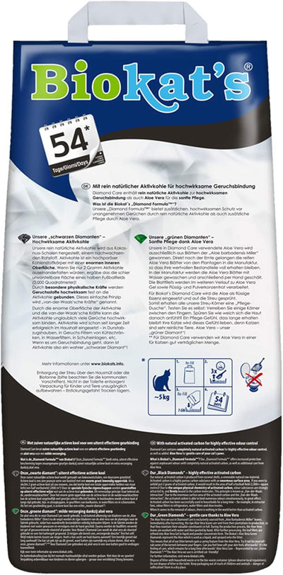 Biokat's Diamond Care Classic ohne Duft - Feine Katzenstreu mit Aktivkohle und Aloe Vera - 1 Sack (1