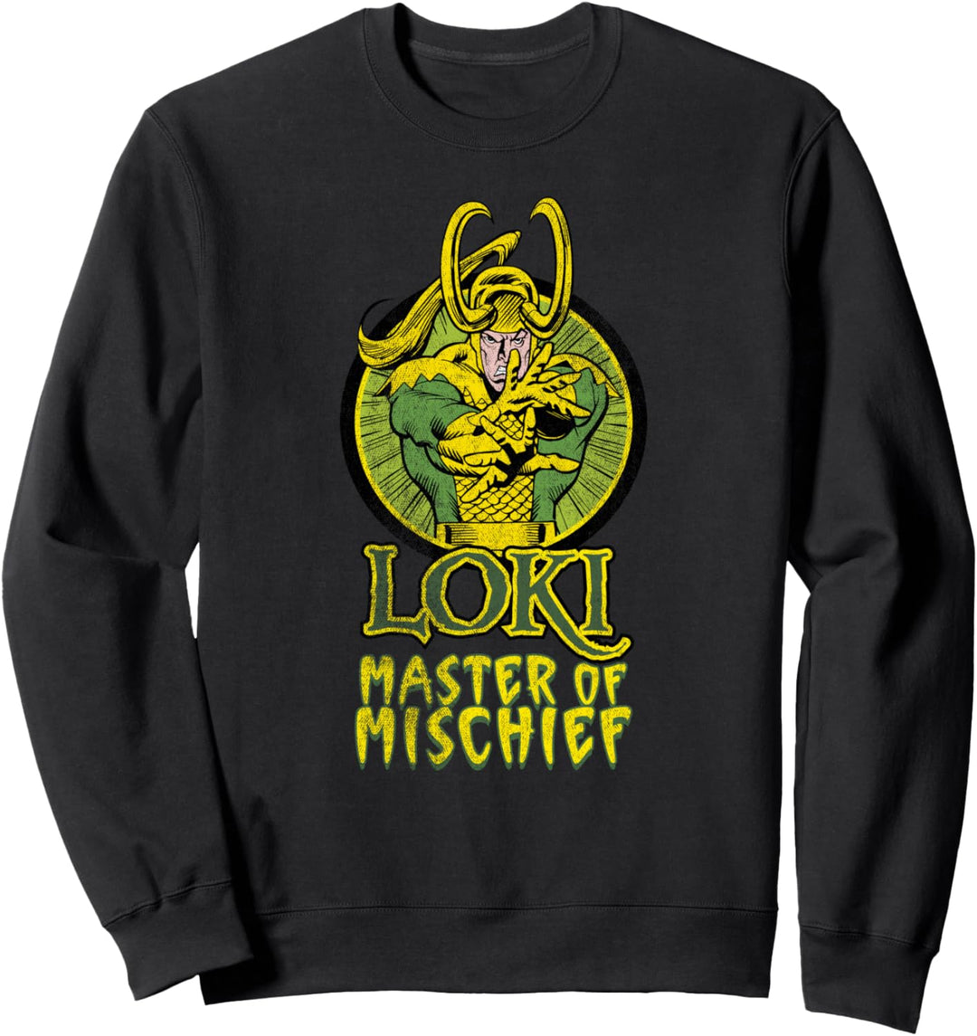Marvel Loki Master of Mischief Vintage Comic Villain Sweatshirt