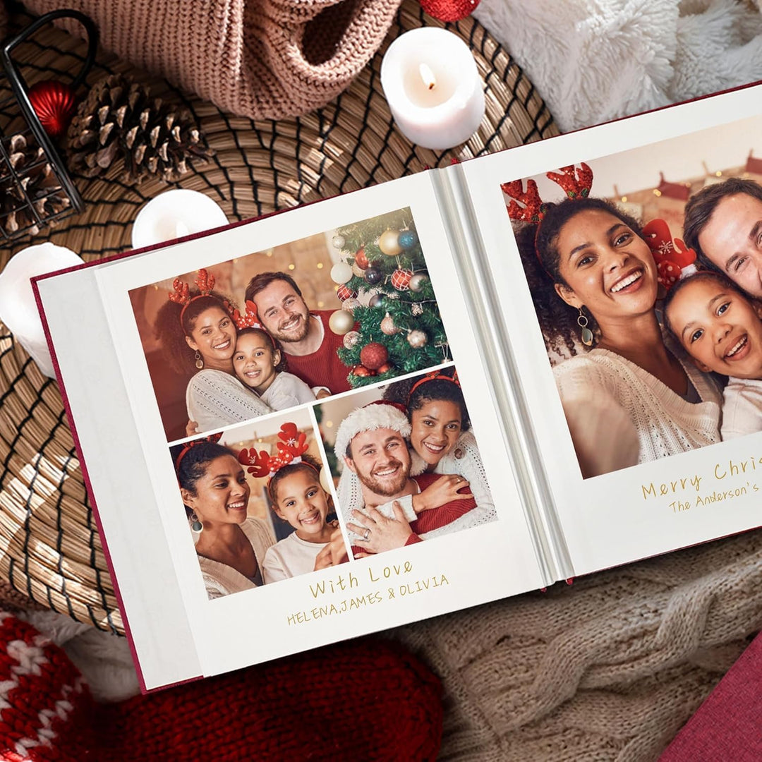 Yopih Selbstklebende 120 Seiten Fotoalbum DIY Fotoalben 10X15 Erinnerungen Fotoalben Leinen Cover Ho