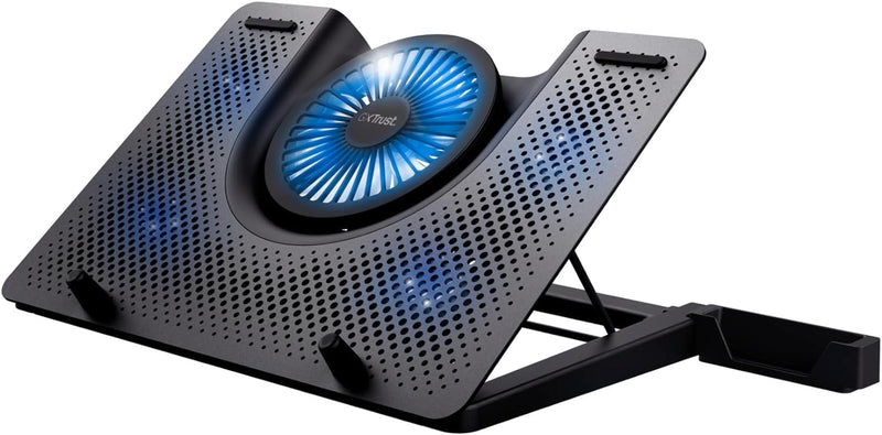 Trust Gaming Laptop Kühler GXT 1125 Quno Cooling Pad, Cooler Ständer, LED-Beleuchtung, 5 Lüftern, Ve