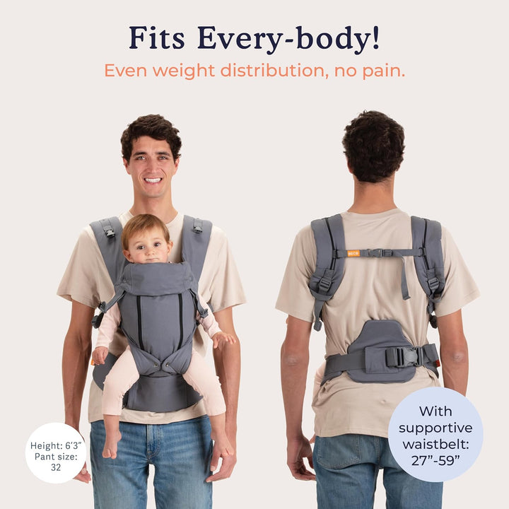 Beco 8 Babytrage Neugeborene ab Geburt bis Kleinkind - Cool Hybrid Baby Trage mit verstellbarem Sitz