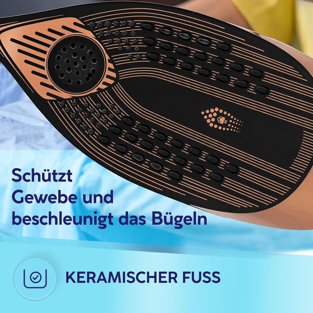 MPM Dampfbügeleisen 3500W - Bügeleisen mit LCD Display, Vertikaldampf, Dauerdampf 60g/min - Abschalt
