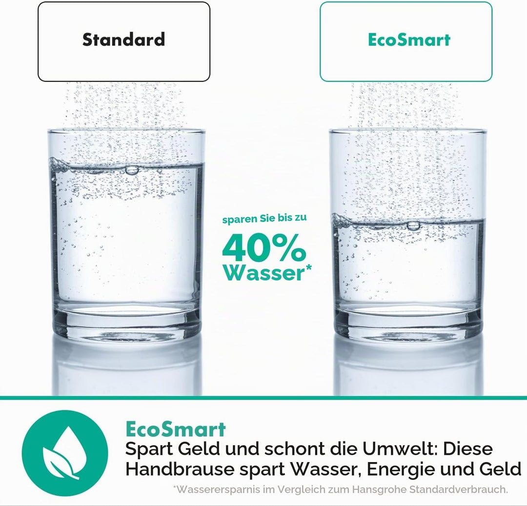 hansgrohe Vernis Blend - wassersparender Duschkopf (EcoSmart), Handbrause mit 2 Strahlarten, runde D