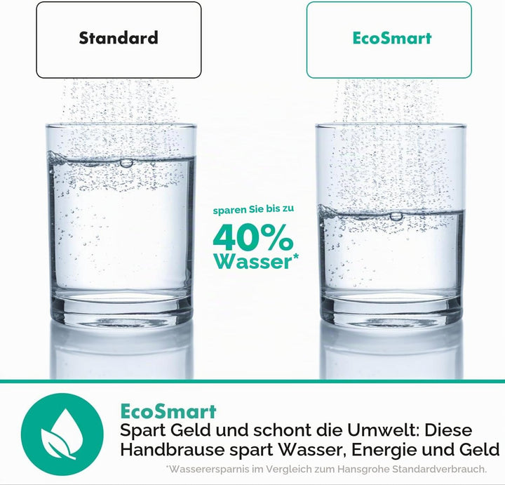 hansgrohe Vernis Blend - wassersparender Duschkopf (EcoSmart), Handbrause mit 2 Strahlarten, runde D