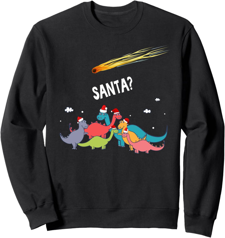 Dinosaur Ugly Christmas Sweater Merry Extinction Santa Hat Sweatshirt