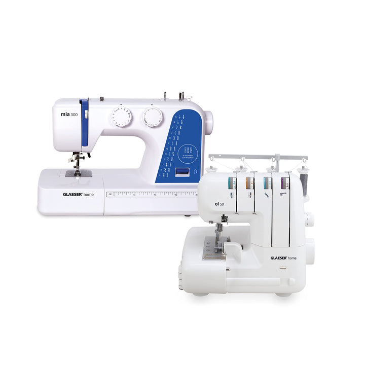 GLAESERhome Nähmaschinen Bundle | Anfänger Nähmaschine & Overlock Nähmaschine | Einfache Handhabung