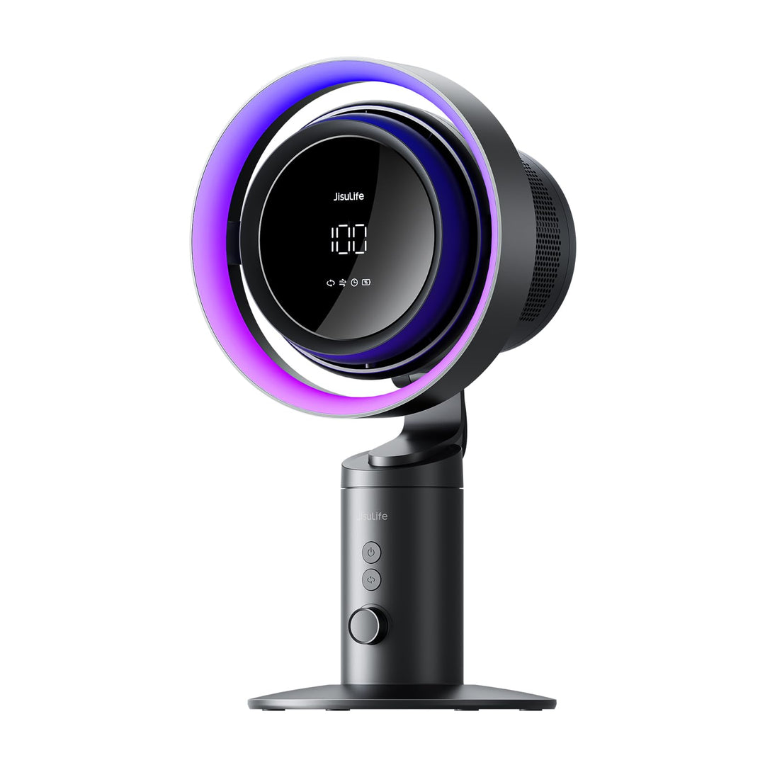 JISULIFE 3-in-1 Tischventilator Pro3 mit H11 Luftreiniger &amp; RGB Licht | 100 Geschwindigkeiten, 120°