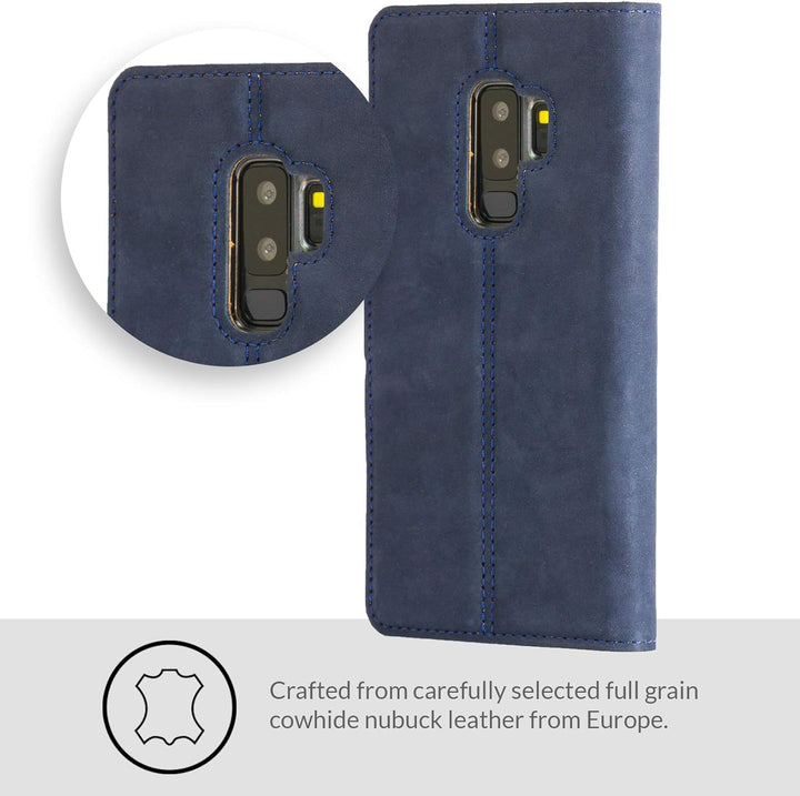 Snakehive Lederhülle für Galaxy S9 Plus | Stylische Handyhülle mit Kartenhalter & Standfuss | Handyh