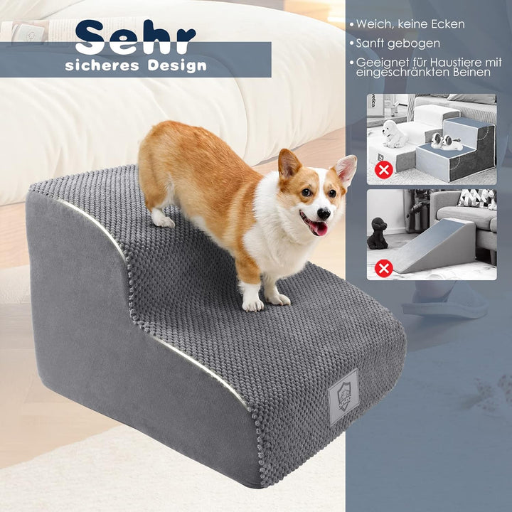 Hundetreppe für Kleine Hunde, Haustiertreppe mit Waschbarer Bezug, rutschfeste Treppe für Hunde,Trag