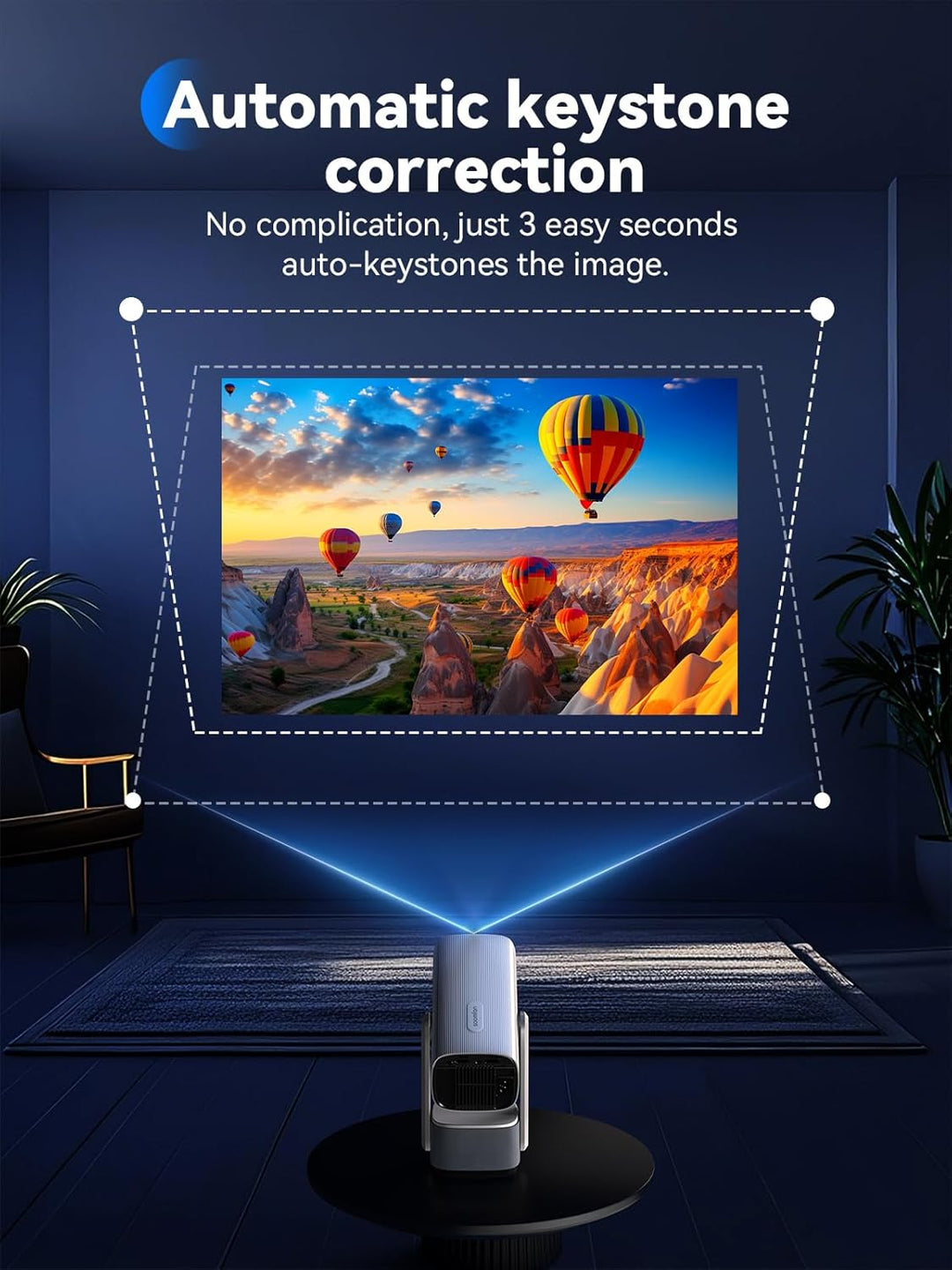Mini Beamer 1080P Unterstützt - SOOMFON tragbarer Videoprojektor mit WiFi und Bluetooth, Elektrische