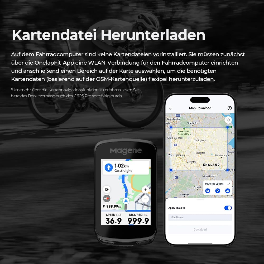 Magene C606 Pro GPS-Fahrradcomputer, Kartennavigation, Multi-Szenario ClimbPro, 2,8-Zoll-Farb-Touchs