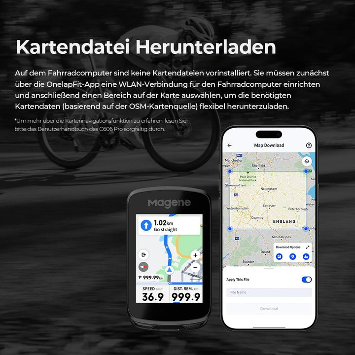 Magene C606 Pro GPS-Fahrradcomputer, Kartennavigation, Multi-Szenario ClimbPro, 2,8-Zoll-Farb-Touchs