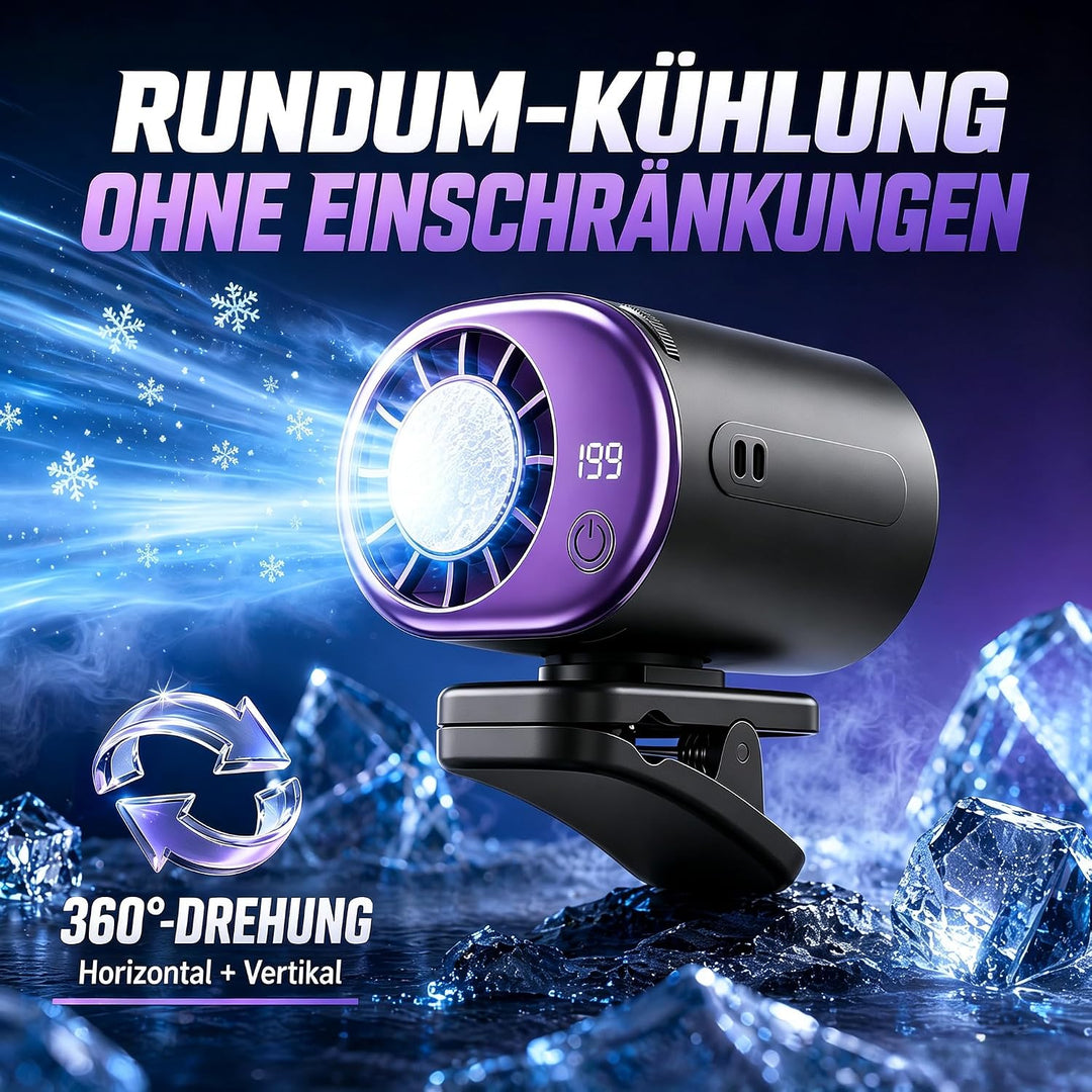 Auto Ventilator, Auto Clip on Klimaanlage Ventilator mit LED Display | 360° Drehung, 199 Einstellbar