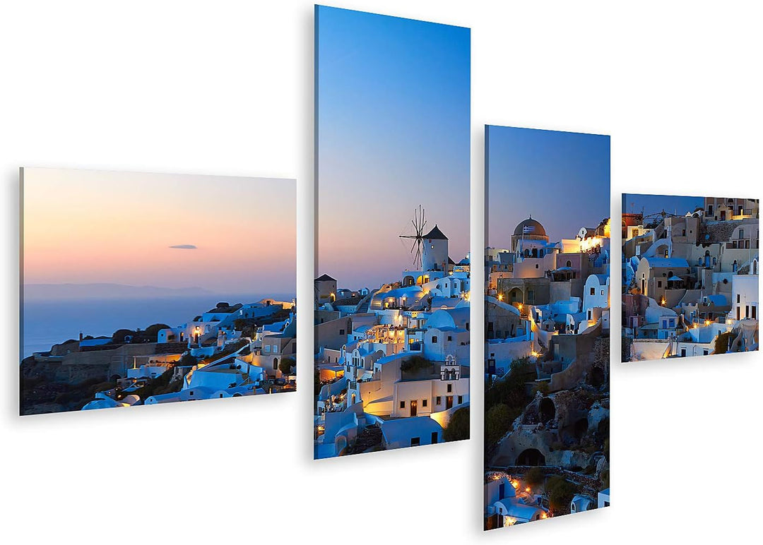 islandburner Bild auf Leinwand Santorini Oia Abend Dorf Insel Griechenland Bilder Wandbilder Poster