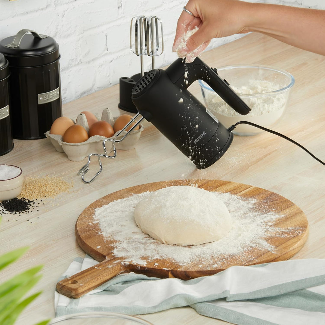 Petra PT5613BMBLKVDE Handmixer Handrührer - Elektrischer Küchenmixer zum Kneten/Schlagen, Schneebese