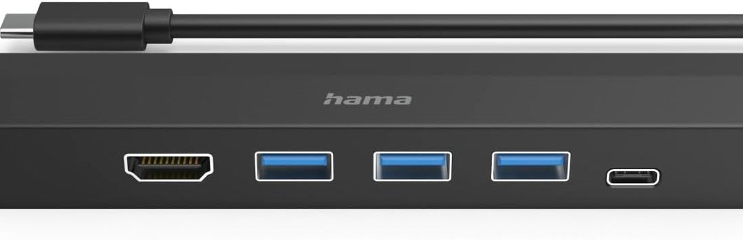 Hama USB-Hub 6 Ports (3X USB-A, USB-C, HDMI, LAN, Ethernet, für Maus, Tastatur, Monitor, Netzwerk et