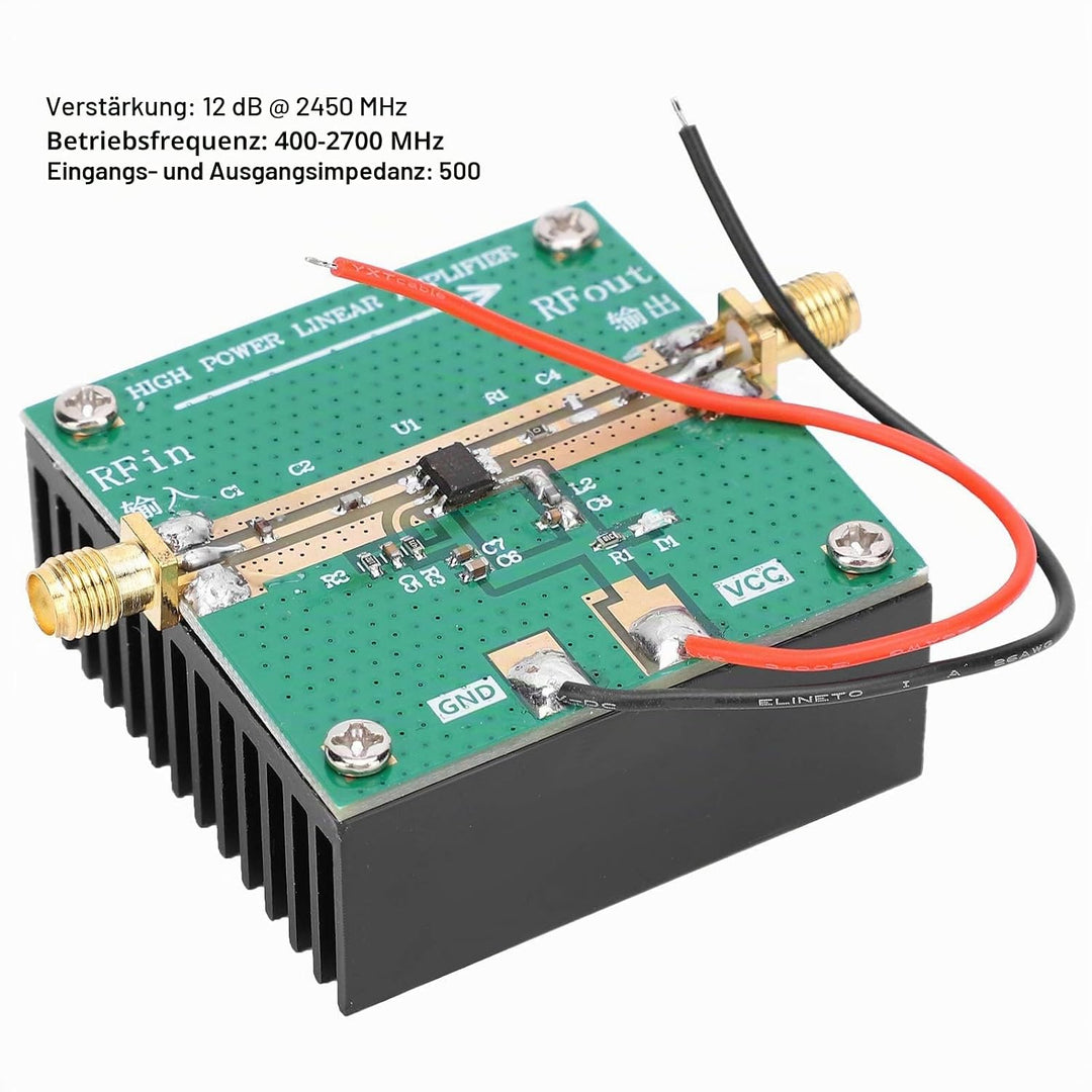 RF2126 HF-Leistungsverstärker 400-2700 MHz 2,4 GHz 1 W Verstärker mit Kühlkörper