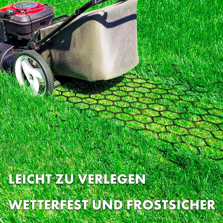 Floordirekt Rasengitter aus Kunststoff befahrbar 1m² - 4 Stück - 50 x 50 cm, schwarz - Bodengitter,