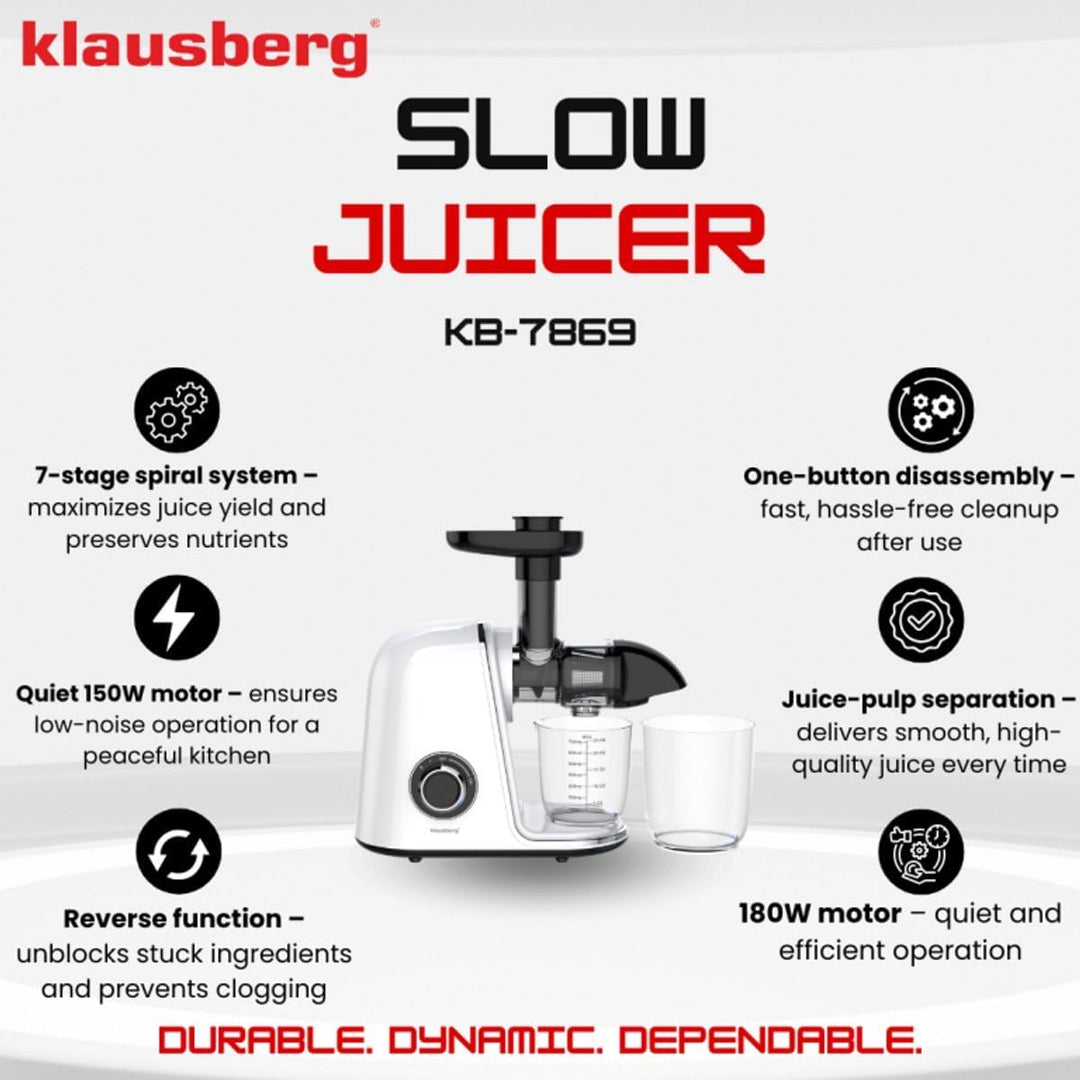 Klausberg Slow Juicer, 700ml, 150W