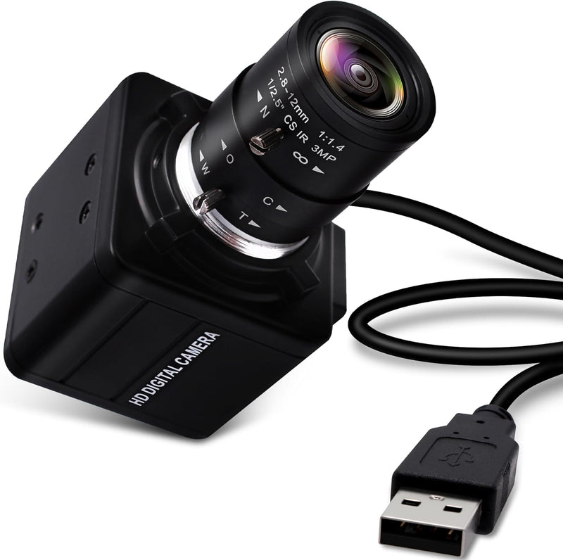 ELP 4K Optischem Zoom USB-Kamera,Ultra HD IMX317-Sensor-Webcam mit 2,8-12 mm Varifokalobjektiv,3840