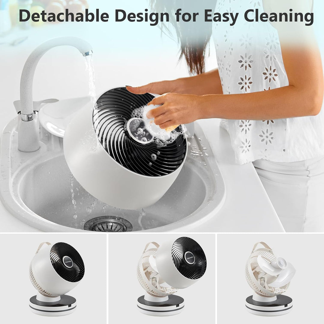 0 dB leiser Tischventilator für das Schlafzimmer – 15,75-Zoll-Luftzirkulationsventilator, 12 Geschwi