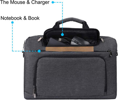 BERTASCHE Laptoptasche 14 Zoll Notebooktasche Schulter Tasche für Uni Arbeit Business 14 Zoll Grau,