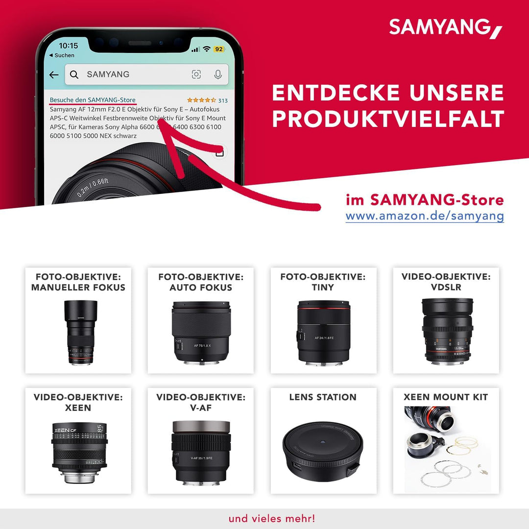 SAMYANG 7810 35/1,5 Objektiv Video DSLR II Canon EF manueller Fokus Videoobjektiv 0,8 Zahnkranz Gear
