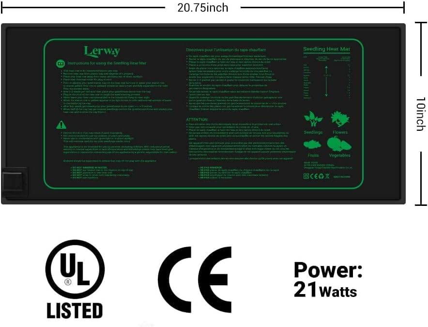 LERWAY Heizmatte Zimmergewächshaus Wärmematte Reptil Dragon Temperatur Heizkissen Amphibien Pet Mat