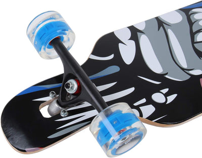 FunTomia Longboard mit 3 Flex Stufen Drop Through Cruiser Komplettboard Mach1 Speed Kugellager T-Too