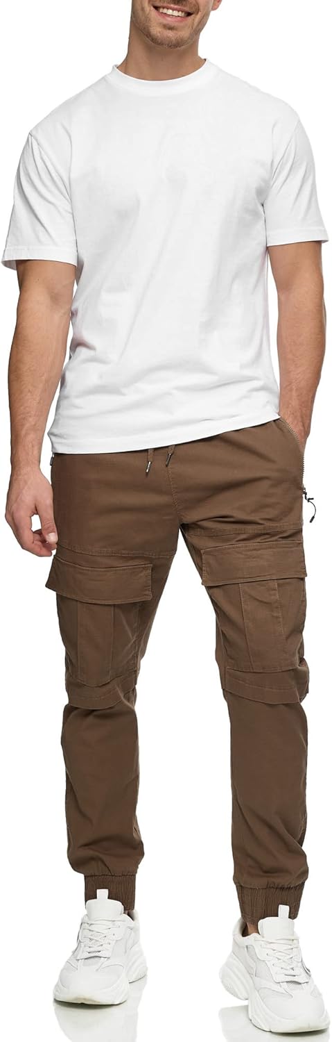 Indicode Herren Dennis Cargohose aus 98% Baumwolle mit 6 Taschen | Cargo Hose für Männer S Cub, S Cu