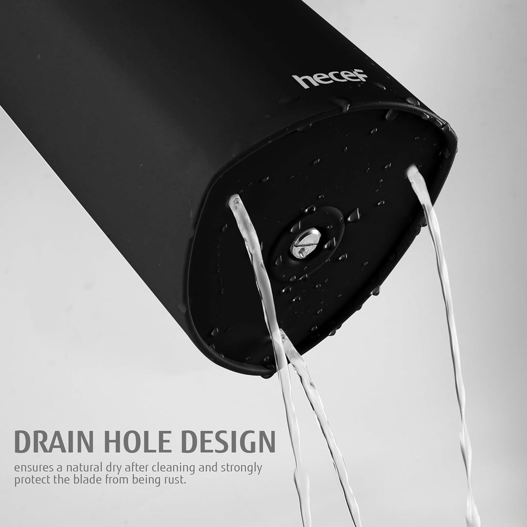 hecef Messerset, 6-tlg Universal Messerblock mit Messer, Scharf Edelstahl Messer Set mit dreifach ve