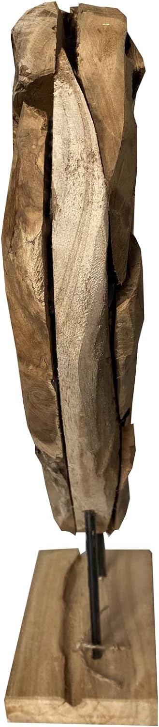 Teakholz Herz Unikat Skulptur auf Ständer 47x37 cm hoch Vollholz Teak Dekoherz 43300-017