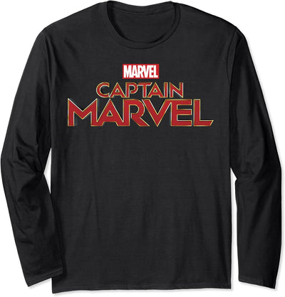 Captain Marvel Title Logo Langarmshirt